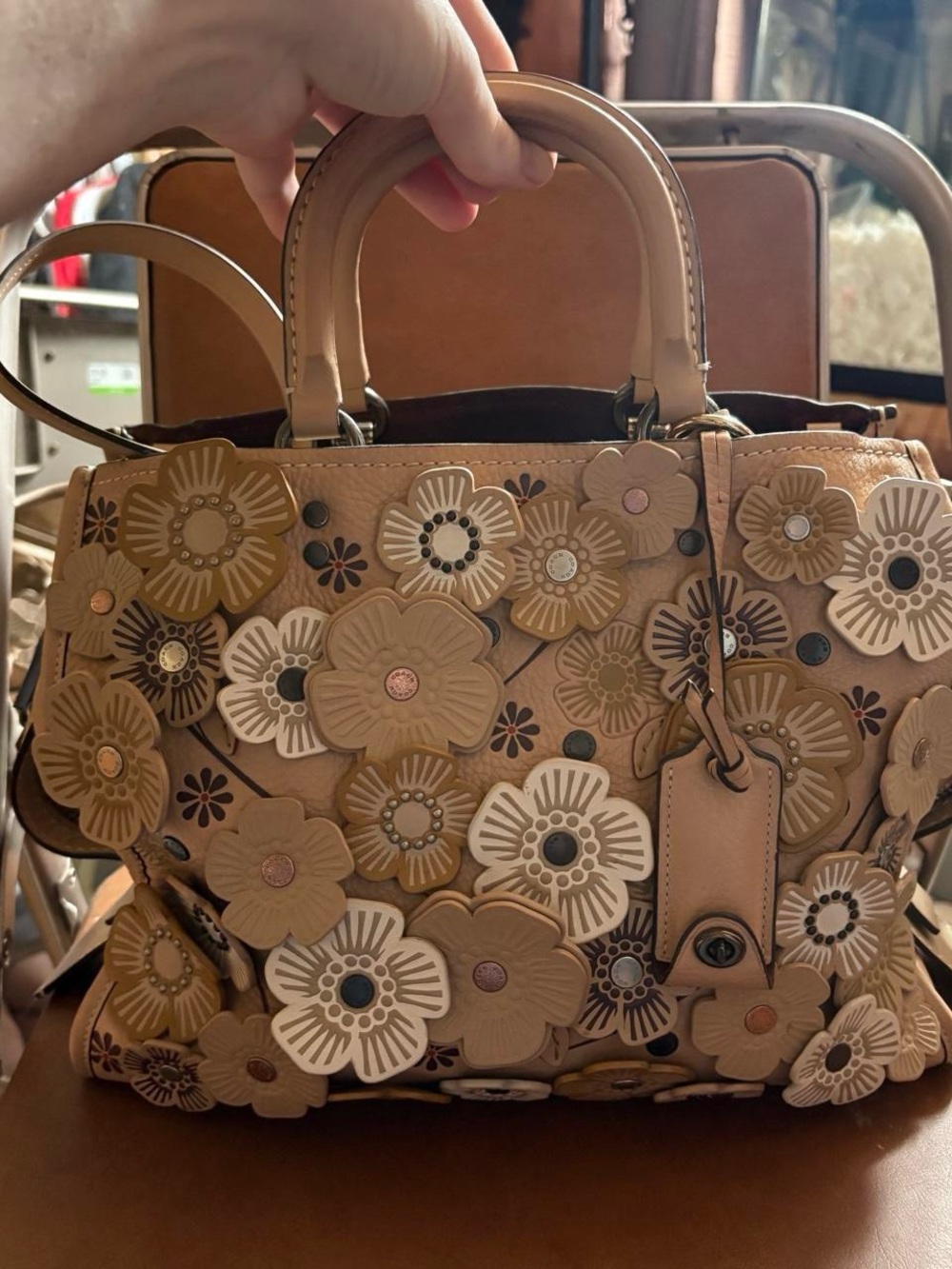 Coach 1941 Tea Rose Rogue 31 Leather Satchel Beechwood Limited Edition